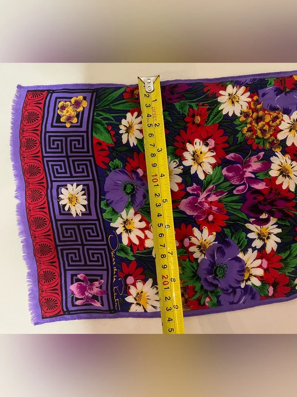 Vintage Oscar de la Renta Floral Silk Scarf